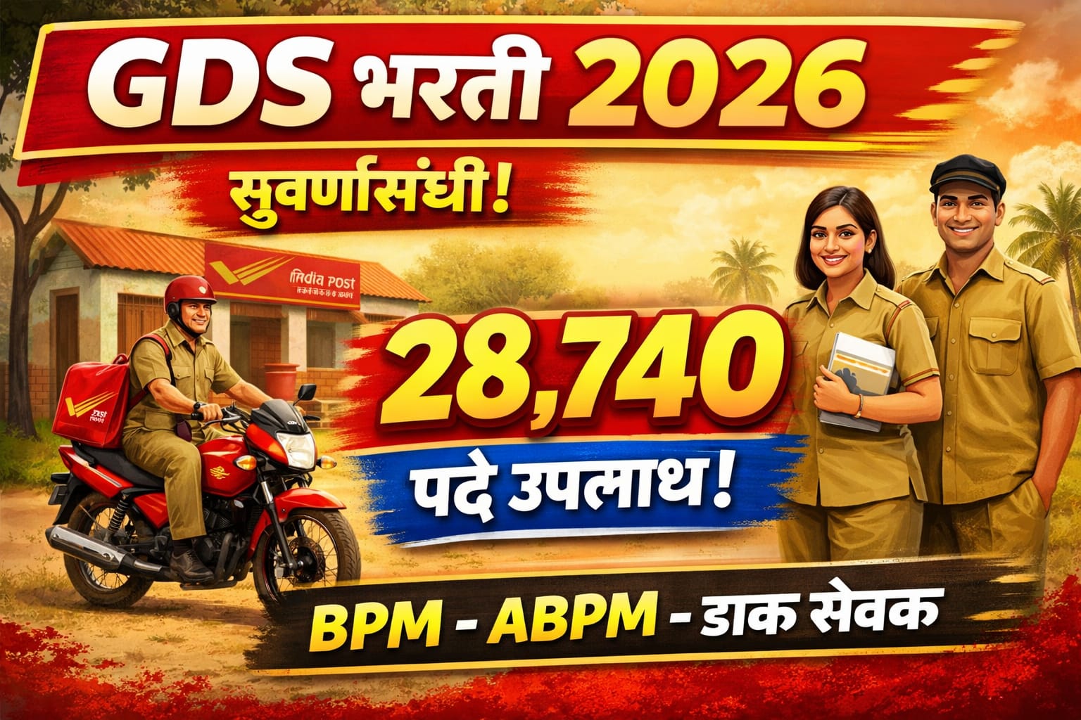 GDS भरती 2026: 28,740 Vacancy